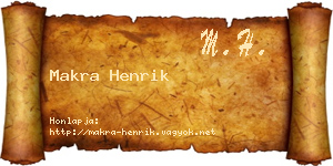 Makra Henrik névjegykártya
